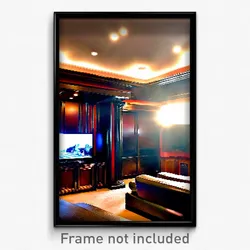 Pixel Art Poster - Bronze Entertainment Room (8 Bit Video Game Print)