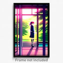 Pixel Art Poster - Calm Anime (8 Bit Psychedelic Trippy Weird Video Game Print)