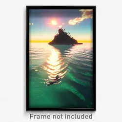 Pixel Art Poster - Treasured Sea (8 Bit Psychedelic Trippy Video Game Print)
