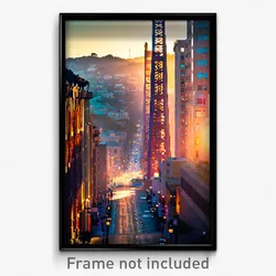 Pixel Art Poster - Tan San Francisco (8 Bit Psychedelic Trippy Video Game Print)