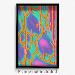 Pixel Art Poster - Glitchy Shoals (8 Bit Psychedelic Trippy Video Game Print)