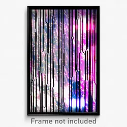 Pixel Art Poster - Wire Frame Glitchy Fest (8 Bit Psychedelic Video Game Print)