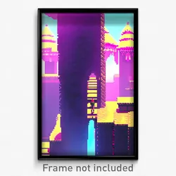 Pixel Art Poster - Spectacular Kingdom (8 Bit Psychedelic Video Game Print)
