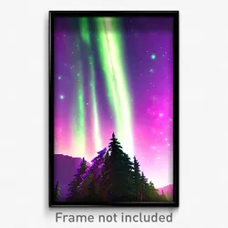 Pixel Art Poster - Shady Aurora (8 Bit Psychedelic Trippy Video Game Print)