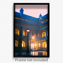 Pixel Art Poster - Peaceful Historical Architecture (8 Bit Video Game Print)