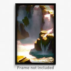 Pixel Art Poster - Bumpy Falls (8 Bit Psychedelic Trippy Weird Video Game Print)