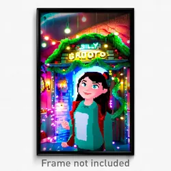 Pixel Art Poster - Silly Grotto (8 Bit Psychedelic Trippy Video Game Print)