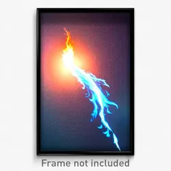 Pixel Art Poster - Cold Flame (8 Bit Psychedelic Trippy Weird Video Game Print)