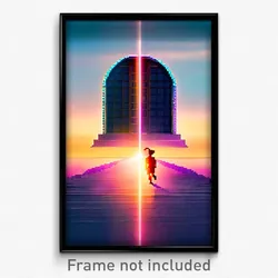 Pixel Art Poster - Rich Mind Journey (8 Bit Psychedelic Trippy Video Game Print)