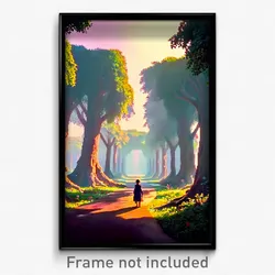 Pixel Art Poster - Unwelcoming Grove (8 Bit Psychedelic Trippy Video Game Print)