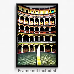 Pixel Art Poster - Gargantuan Colosseum (8 Bit Psychedelic Video Game Print)