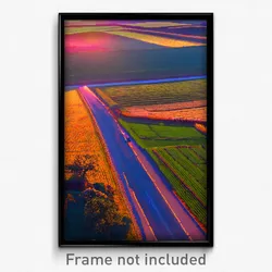 Pixel Art Poster - Nocturnal Fields (8 Bit Psychedelic Trippy Video Game Print)