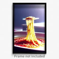 Pixel Art Poster - Accurate Spaghetti (8 Bit Psychedelic Video Game Print)