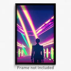 Pixel Art Poster - Glitchy Principality (8 Bit Psychedelic Video Game Print)