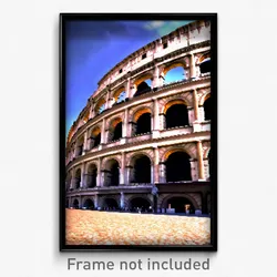 Pixel Art Poster - Large Colosseum (8 Bit Psychedelic Trippy Video Game Print)