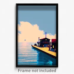 Pixel Art Poster - Extra Small Wharf (8 Bit Psychedelic Trippy Video Game Print)