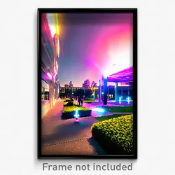 Pixel Art Poster - Vibrating Campus (8 Bit Psychedelic Trippy Video Game Print)