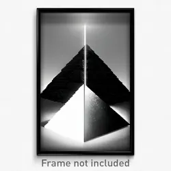 Pixel Art Poster - Black And White Pyramid (8 Bit Psychedelic Video Game Print)