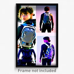 Pixel Art Poster - Active Backpack (8 Bit Psychedelic Trippy Video Game Print)