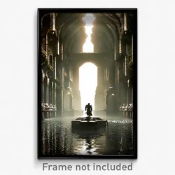 Pixel Art Poster - Cavernous Quay (8 Bit Psychedelic Trippy Video Game Print)