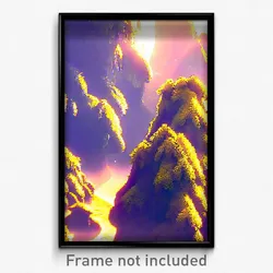 Pixel Art Poster - Lovely Outcropping (8 Bit Psychedelic Video Game Print)