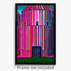 Pixel Art Poster - Rosy Silo (8 Bit Psychedelic Trippy Weird Video Game Print)