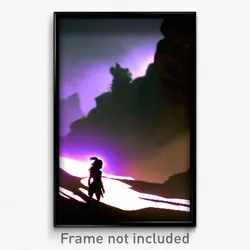 Pixel Art Poster - Shadowy Badland (8 Bit Psychedelic Trippy Video Game Print)
