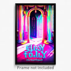 Pixel Art Poster - Glossy Folly (8 Bit Psychedelic Trippy Video Game Print)