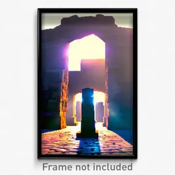 Pixel Art Poster - Gorgeous Henge (8 Bit Psychedelic Trippy Video Game Print)