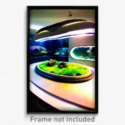 Pixel Art Poster - Oval Aquarium (8 Bit Psychedelic Trippy Video Game Print)