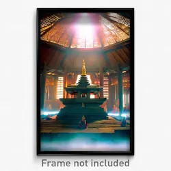 Pixel Art Poster - Dry Temple (8 Bit Psychedelic Trippy Weird Video Game Print)