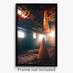Pixel Art Poster - Abandoned Cone (8 Bit Psychedelic Trippy Video Game Print)