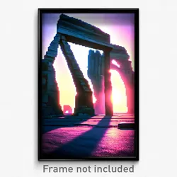 Pixel Art Poster - Artistic Henge (8 Bit Psychedelic Trippy Video Game Print)
