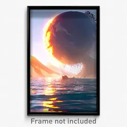 Pixel Art Poster - Exotic Tsunami (8 Bit Psychedelic Trippy Video Game Print)