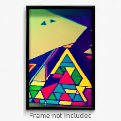 Pixel Art Poster - Triangular Board Game (8 Bit Psychedelic Video Game Print)