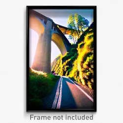 Pixel Art Poster - Bountiful Viaduct (8 Bit Psychedelic Trippy Video Game Print)