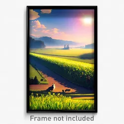Pixel Art Poster - International Meadow (8 Bit Psychedelic Video Game Print)