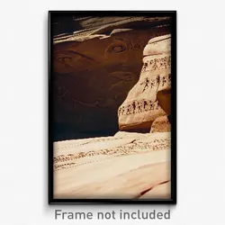 Pixel Art Poster - Menacing Petroglyphs (8 Bit Psychedelic Video Game Print)