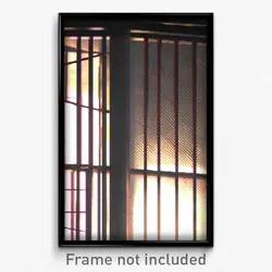 Pixel Art Poster - Wire Frame Corner (8 Bit Psychedelic Trippy Video Game Print)