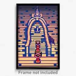 Pixel Art Poster - Nautical Labyrinth (8 Bit Psychedelic Video Game Print)