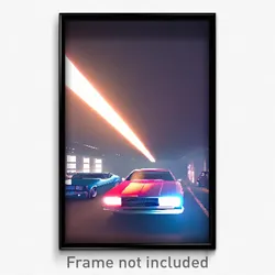 Pixel Art Poster - Strange Car (8 Bit Psychedelic Trippy Weird Video Game Print)