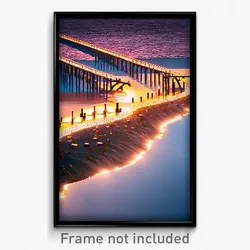 Pixel Art Poster - Gregarious Jetty (8 Bit Psychedelic Trippy Video Game Print)