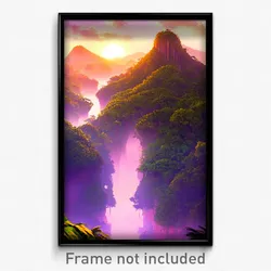 Pixel Art Poster - Dense Exotic Island (8 Bit Psychedelic Video Game Print)