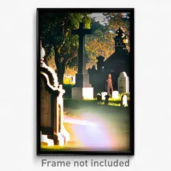 Pixel Art Poster - Authentic Graveyard (8 Bit Psychedelic Video Game Print)