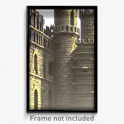 Pixel Art Poster - Buoyant Battlements (8 Bit Psychedelic Video Game Print)