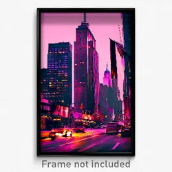 Pixel Art Poster - Velvety New York (8 Bit Psychedelic Trippy Video Game Print)