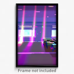 Pixel Art Poster - Glitchy School (8 Bit Psychedelic Trippy Video Game Print)