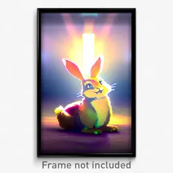 Pixel Art Poster - Famous Rabbit (8 Bit Psychedelic Trippy Video Game Print)