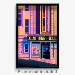 Pixel Art Poster - Brisk Counting House (8 Bit Psychedelic Video Game Print)