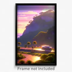 Pixel Art Poster - Polished Vista (8 Bit Psychedelic Trippy Video Game Print)